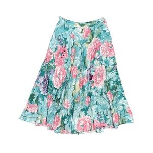 Vintage Silk Skirt Women's Size Small Floral Midi Anne Crimmins Umi Collection‎